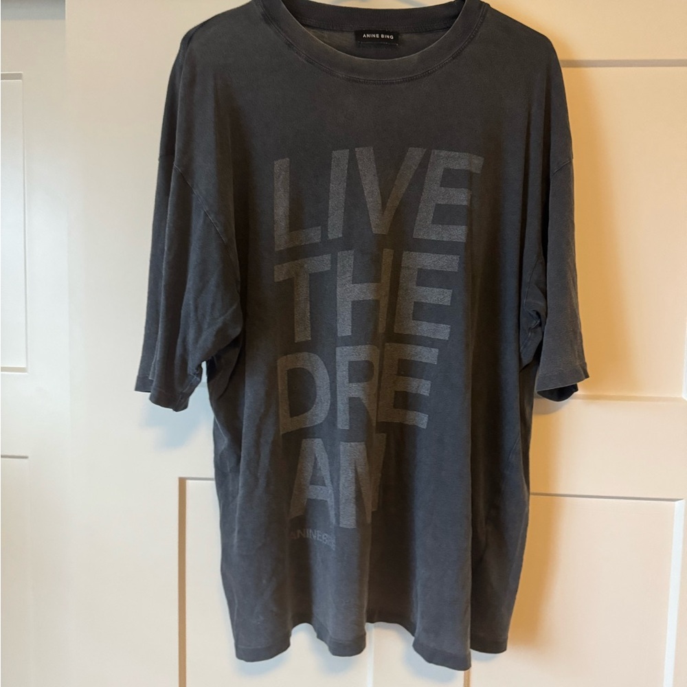 Anine Bing 	Cason Tee Live The Dream - Washed Black size M